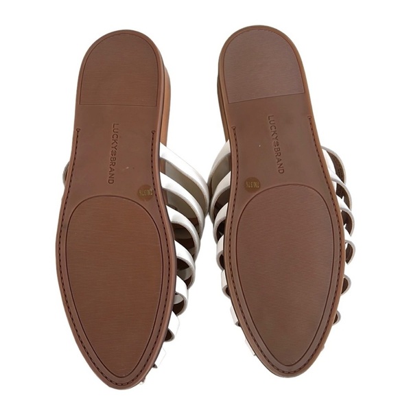 NWOT Lucky Brand Leather Sandals White Size 7 - Picture 7 of 7